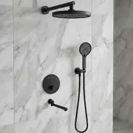 Комплект душової системи Flow Devit D117134011211MB Matt Black — вид спереду