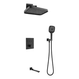 Комплект душової системи Flow Devit D117134011221BM Matt Black — вид на білому тлі