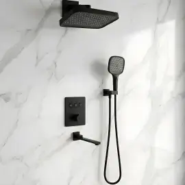 Комплект душової системи Flow Devit D117134011221BM Matt Black — вид спереду