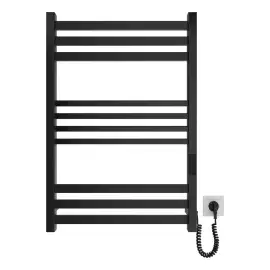 Сушка для рушників електрична Ancoro Devit DAN077053000B Matt Black 53 х 77 см — бічний ракурс