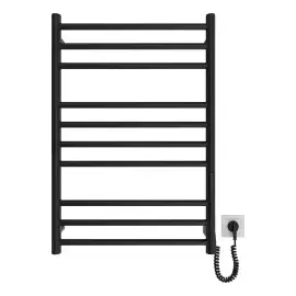 Сушка для рушників електрична Primo Devit DPR077053000B Matt Black 53 х 77 см — бічний ракурс