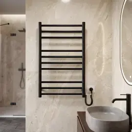 Сушка для рушників електрична Primo Devit DPR077053000B Matt Black 53 х 77 см — вид спереду