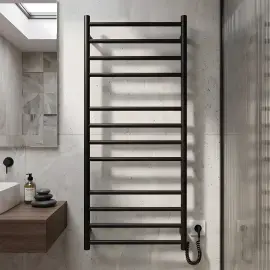 Сушка для рушників електрична Primo Devit DPR117053000B Matt Black 53 х 117 см — вид спереду