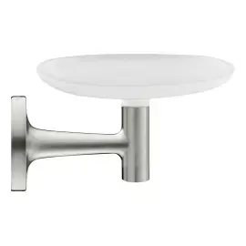 Мильниця підвісна Starck T Duravit 0099337000 Stainless Steel Brushed — вид на білому тлі