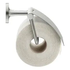 Тримач туалетного паперу з кришкою Starck T Duravit 0099407000 Stainless Steel Brushed — вид на білому тлі