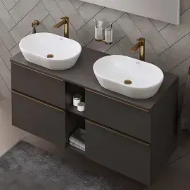Склянка для зубних щіток подвійна Starck T Duravit 0099480400 Brushed Bronze — бічний ракурс