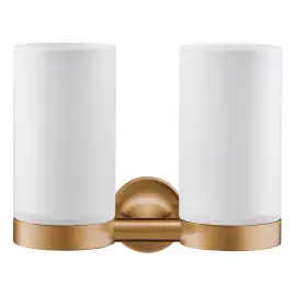 Склянка для зубних щіток подвійна Starck T Duravit 0099480400 Brushed Bronze — вид на білому тлі