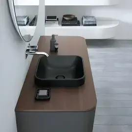 Умивальник Happy D.2 Duravit 2359401300 Anthracite Matt — вид спереду