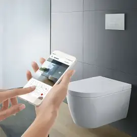 Унітаз-біде SensoWash® Starck f Compact Duravit 650000012004320 — в інтерʼєрі ванної кімнати