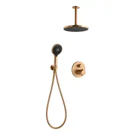 Душова система з термостатом (прихований монтаж) Duravit KIT1TH4200014004 Brushed Bronze — вид на білому тлі
