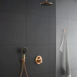 Душова система з термостатом (прихований монтаж) Duravit KIT1TH4200014004 Brushed Bronze — вид спереду