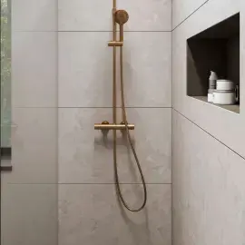 Душова система з термостатом Minflow Duravit TH4282008004 Brushed Bronze — бічний ракурс