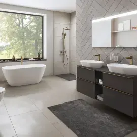 Душова система з термостатом Minflow Duravit TH4282008004 Brushed Bronze — вид згори