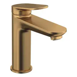 Смеситель для умывальника Wave M Duravit WA10200020041 Brushed Bronze — вид на белом фоне