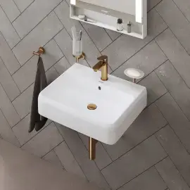Смеситель для умывальника Wave M Duravit WA10200020041 Brushed Bronze — вид спереди