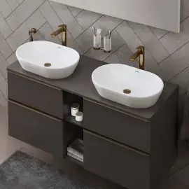 Смеситель для умывальника Wave S Duravit WA10400020041 Brushed Bronze — боковой ракурс