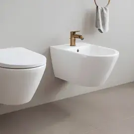 Смеситель для биде Wave Duravit WA2400001004 Brushed Bronze — вид спереди