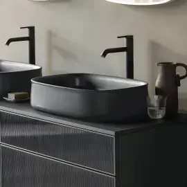 Умивальник Zencha Duravit 2373551379 Anthracite Matt — бічний ракурс