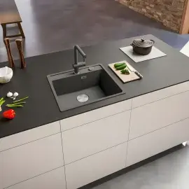 Кухонна мийка Maris MRG 610-52 TL Franke 114.0668.868 Stone Grey — вид спереду
