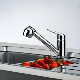 Змішувач для кухні з витяжним виливом Novara-Plus Franke 115.0347.111 — вид спереду