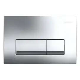 Панель смыва унитаза Delta50 square Geberit 115.119.21.1 Chrome — вид на белом фоне