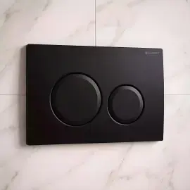 Змивна клавіша Delta20 round Geberit 115.127.14.1 Matt Black — вид спереду
