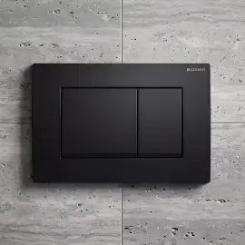 Змивна клавіша Delta20 square Geberit 115.137.14.1 Matt Black — вид спереду