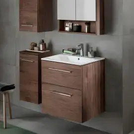 Тумба під умивальник Selnova Square Geberit 501.206.00.1 Горіх темний — вид спереду