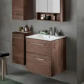 Тумба з умивальником Selnova Square Geberit 501.238.00.1 Горіх темний — вид спереду