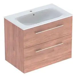 Тумба з умивальником Selnova Square Geberit 501.242.00.1 Горіх темний — вид на білому тлі