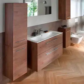 Тумба з умивальником Selnova Square Geberit 501.242.00.1 Горіх темний — бічний ракурс