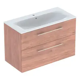 Тумба з умивальником Selnova Square Geberit 501.246.00.1 Горіх темний — вид на білому тлі