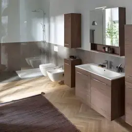Шафка Selnova Square Geberit 501.274.00.1 Горіх темний — бічний ракурс