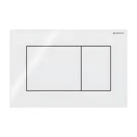 Панель смыва унитаза Sigma01 square Geberit 115.660.11.1 White Alpin — вид на белом фоне