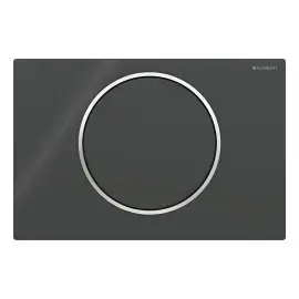 Змивна клавіша Sigma10 round Geberit 115.758.KM.5 Black — вид на білому тлі