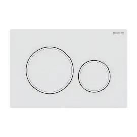 Панель смыва унитаза Sigma20 round Geberit 115.882.01.1 White Alpin — вид на белом фоне