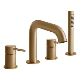 Змішувач для ванни Gessi316 Gessi 54037-726 Warm Bronze Br. PVD — вид на білому тлі