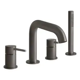 Змішувач для ванни Gessi316 Gessi 54037-707 BLACK METAL BR. PVD — вид на білому тлі