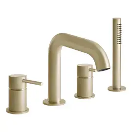 Змішувач для ванни Gessi316 Gessi 54037-727 Brass Brushed PVD — вид на білому тлі