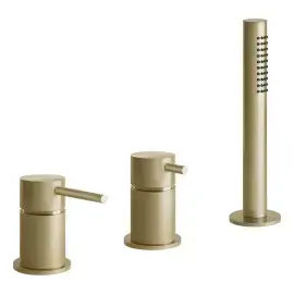 Змішувач для ванни Gessi316 Gessi 54043-727 Brass Brushed PVD — вид на білому тлі