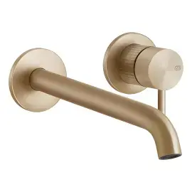 Змішувач для раковини Gessi316 Gessi 54289-726 Warm Bronze Br. PVD — вид на білому тлі