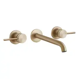 Змішувач для раковини Gessi316 Gessi 54294-726 Warm Bronze Br. PVD — вид на білому тлі
