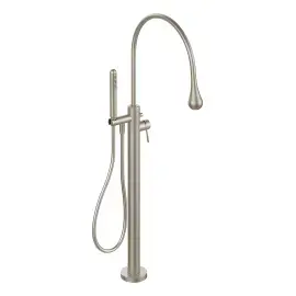 Змішувач для ванни Goccia Gessi 33029-149 Finox Brushed Nickel — вид на білому тлі