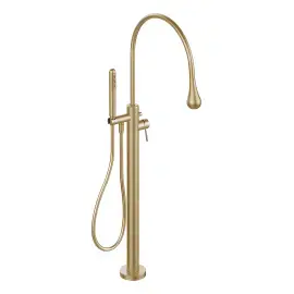 Змішувач для ванни Goccia Gessi 33029-726 Warm Bronze Br. PVD — вид на білому тлі