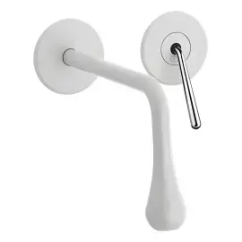 Змішувач для раковини Goccia Gessi 33084-279 Matte White — вид на білому тлі