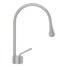 Змішувач для раковини Goccia Gessi 33601-147 CHROME BRUSHED — вид на білому тлі