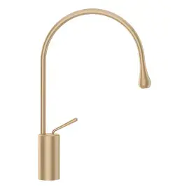 Змішувач для раковини Goccia Gessi 33605-726 Warm Bronze Br. PVD — вид на білому тлі