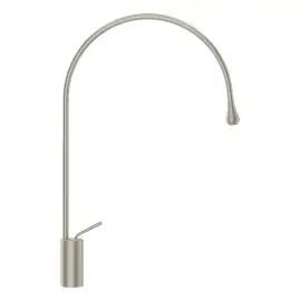 Смеситель для раковины Goccia Gessi 33606-149 Finox Brushed Nickel — вид на белом фоне