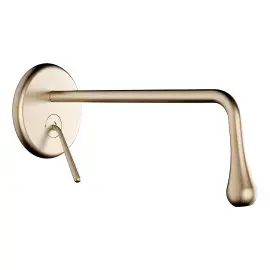 Смеситель для раковины Goccia Gessi 33690-726 Warm Bronze Br. PVD — вид на белом фоне
