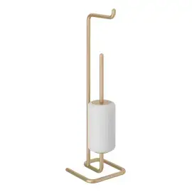 Стійка з йоржиком та тримачем паперу Goccia Gessi 38067-726 Warm Bronze Br. PVD — вид на білому тлі